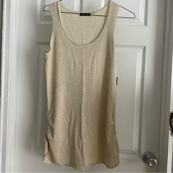 Dolce Cabo Tops - Shimmery metallic knit scoop neck tank top tunic size large